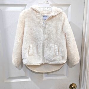 NWT Old Navy Sherpa Bear Coat Cream Size 4T Unisex